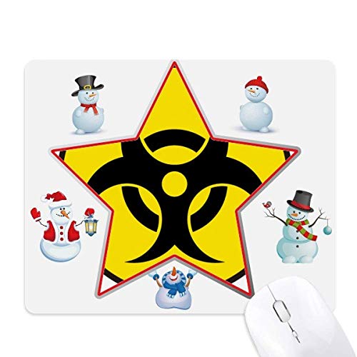 Tapis de souris rayonnements toxiques et symbole de danger cercle jaune