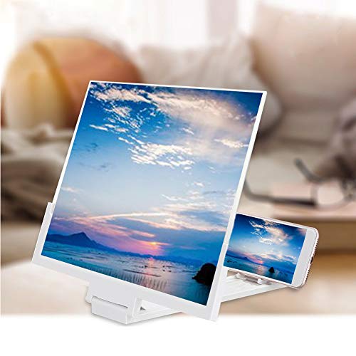 Lupa de pantalla de teléfono, 14 pulgadas, plegable, amplificador, con protección ocular 3D, para todos los modelos de smartphones, color negro Cover