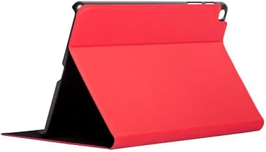 Silver HT - Bookcase Wave Case for Samsung Tab A 2019 (T510 / T515) Tablet, Red