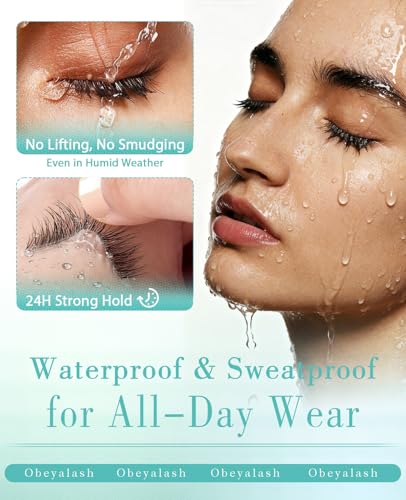 Obeyalash Pre Glued Eyelashes Natural - Pre Glued Lashes Self Adhesive Eyelashe No Glue Eyelashes 5 Pairs Natural Wispy Lashes With 10 Extra Adhesive Strips & Tweezer-For Beginners, Work & Parties - Image 3