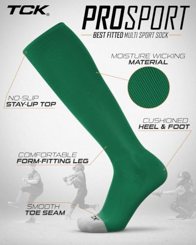 Image of Prosport Baseball Socks & Softball Socks, Kids & Adult Knee High Tube Sock