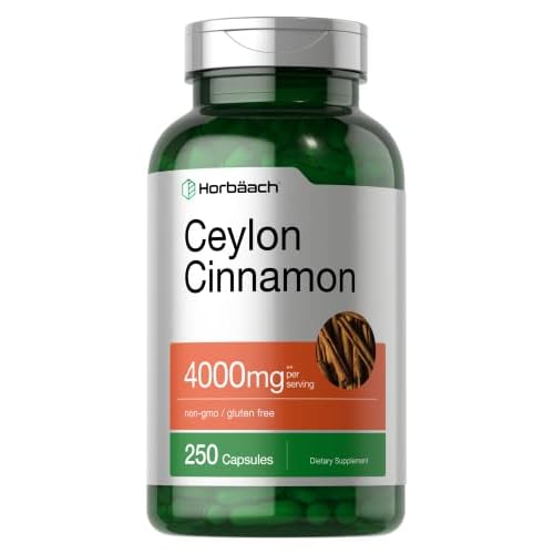 Ceylon Cinnamon Capsules 4000mg | 250 Count | High Potency | Non-GMO, Gluten Free | by Horbaach