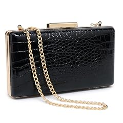 1-patent Vegan Leather Crocodile Textures Black (Pu)