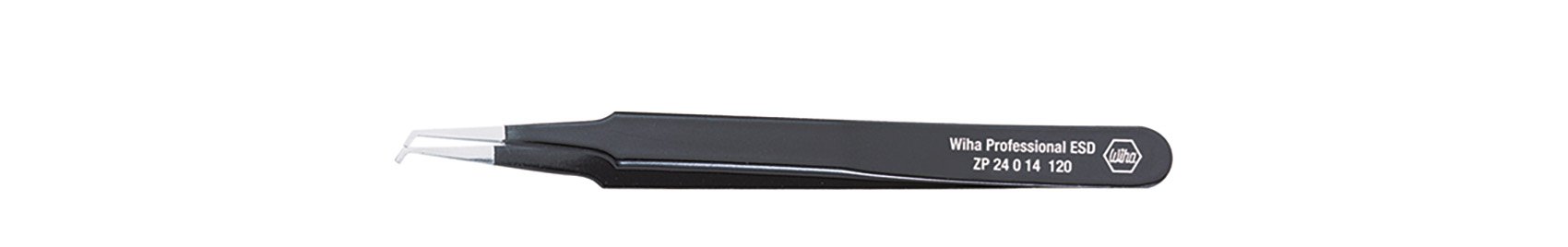 WIHA MD Tweezers Professional ESD.ZP 24 0 14 120, Silver, Typ 12 120 mm