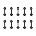 Ruifan 10PCS 16G Black Titanium Anodized 316L Stainless Steel 3mm Ball Labret Monroe Lip Ring Tragus Helix Cartilage Earring Stud Barbell 6mm Bar Length Body Piercing Jewelry