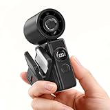 Dnenellr Ventilatore Portatile a Mano, Mini Ventilatore Rotante con Clip, Display LED Digitale, 4 Velocità 13500RPM, 2400mAh Ricaricabile da Scrivania e da Tasca per Viaggi, Outdoor (Nero)