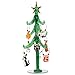 Glass Christmas Tree with Cat Wine Charm Ornaments-9"