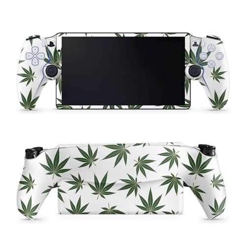 Gaming Skin Compatible with PS5 Portal Remote Player - Pot Leaves Green - Premium 3M Vinyl Protective Wrap Decal Cover - Easy to Apply | Crafted in The USA by MightySkins by MIGHTY SKINS - Used condition - US$9.39