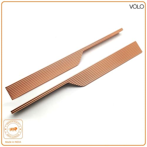 Image of VOLO Cabinet Handle - Multi-Use Pull Handle for Wardrobes, Drawers, Sliding Closets, and Doors in Kitchen, Office, Bedroom (SAC-59) (1 Pair Left & Right) (Rose Gold, 288MM (12 Inch))