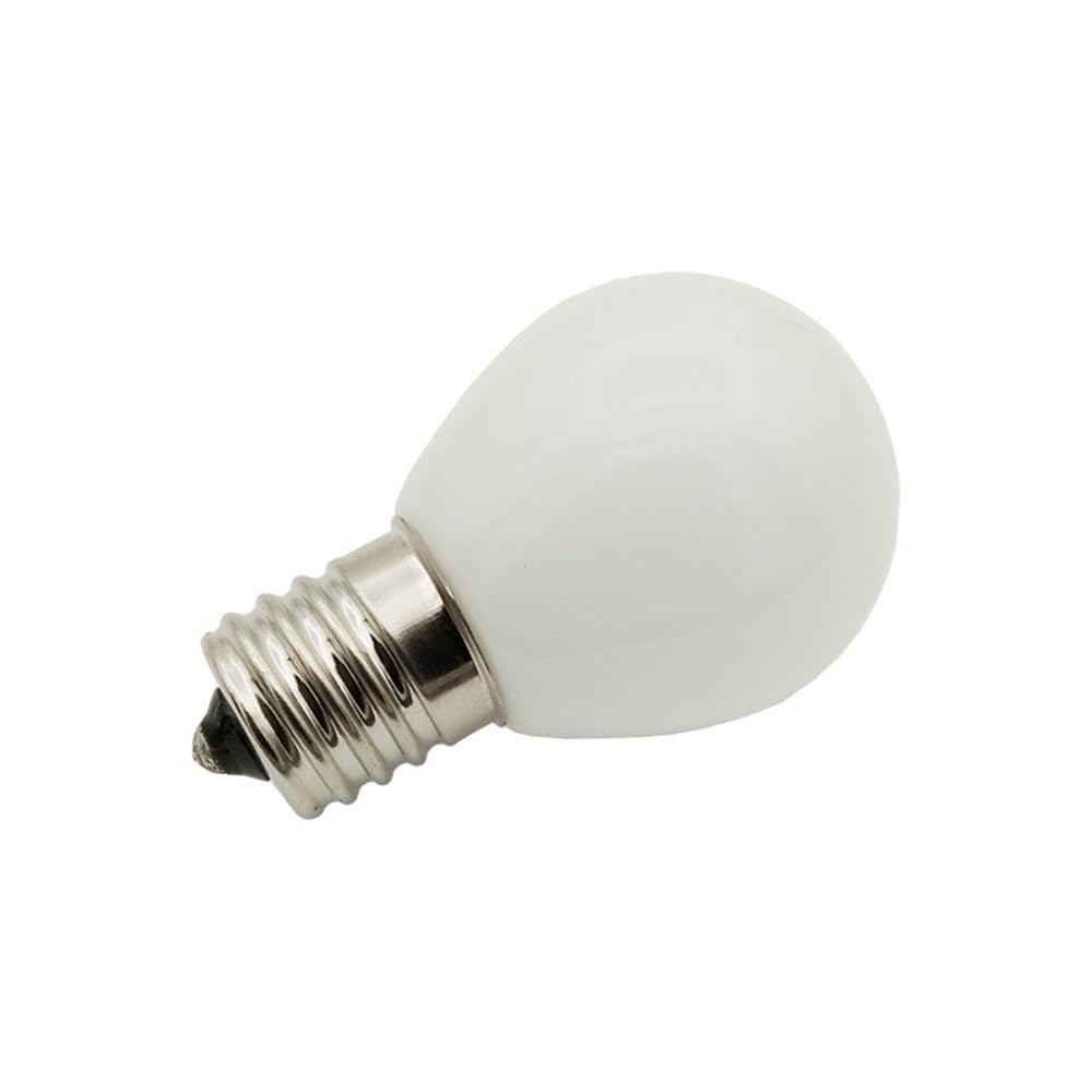 1fortunate Lights, Paquete de 50 Bombillas LED esféricas CA 85-265 V, G35, E12/E14/B15/E17, 2 W, luz navideña con Cubierta lechosa(3000K Warm White,E12)