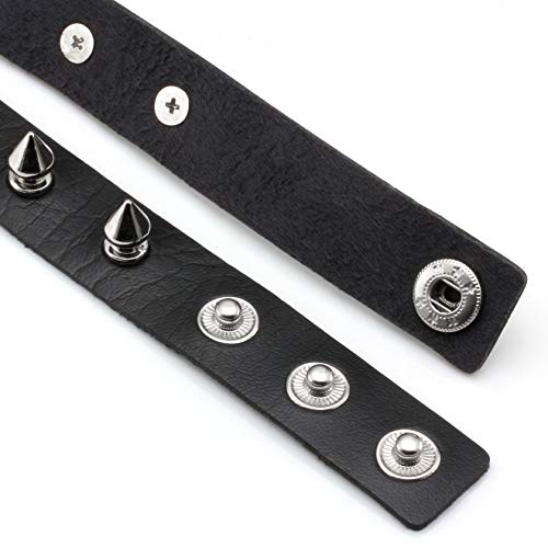 MILAKOO Spiked Choker for Women Leather Love Heart Necklace Studded Rivets Biker Collar Adjustable3