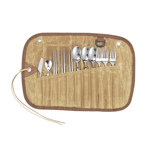 Garneck 1Set Portable Stainless Steel Camping Utensil Set of Travel Cutlery Kit for Hiking Picnics and Outdoor Activities Reusable Dinner Supply for Camp Cooking