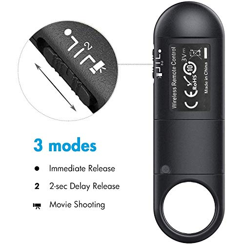 PHOLSY Telecomando senza fili per Canon EOS 90D, EOS R, EOS RP, 200D, 200D II, 250D, 6D Mark II, 77D, 800D, 850D, M6 Mark II, M50, M200, G5X Mark II, G7X Mark III, SX70 HS, Ricambio Canon BR-E1