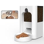 SANSCO Automatic Cat Feeder with Camera: Automatic Dog Feeder, 2K Video Recording Timed 2.4 & 5GHz WiFi App Control Pet Feeder Dispenser for Cat Dog, Rotates Up and Down, 4L