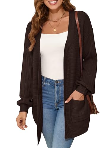 BELAROI Plus Size Cardigan Sweater for Women Cable Knit Open Front Casual Long Sleeve