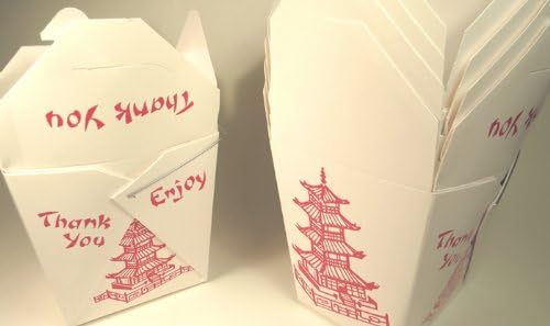Pagoda-Style Chinese Take-Out (Favor) Boxes - 100 Count
