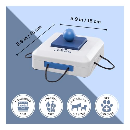 TRIXIE Hundespielzeug Intelligenz Dog Activity Strategiespiel „Gamble Box“ – Anspruchsvolles Intelligenzspielzeug für Hunde zur Beschäftigung, 15x15cm – 32011