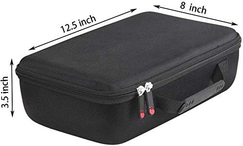 Hermitshell Hard Travel Case with external dimensions labeled: 12.5 inches, 8 inches, 3.5 inches.