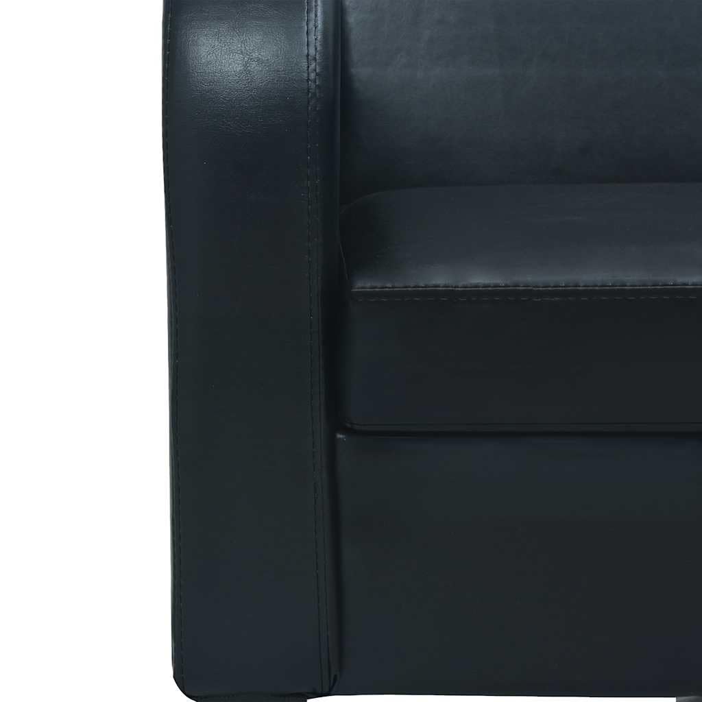 vidaXL Sofá 2 plazas Cuero Artificial Negro