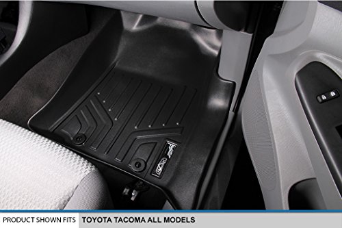MAXLINER Custom Fit Floor Mats 2 Row Liner Set Black Compatible with 2005-2011 Toyota Tacoma Double Cab (No Manuals) - Thumbnail 3
