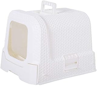 PawHut Pet Cat Litter Box 54L × 42W × 41H cm with Scoop White