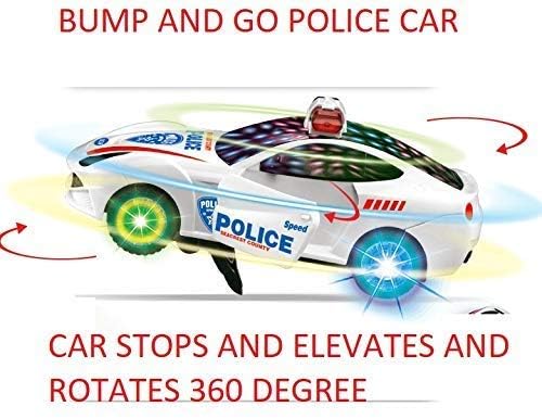 Image of LED Flashing Light and Music Toys for Kids 1+ to 5+ Year | Babies Real Actions Best Birthday Christmas Gift Indoor Fun Activities (Police Car)