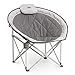 CORE 40025 Equipment Folding Oversized Padded Moon Round Saucer Chair with Carry Bag, Gray