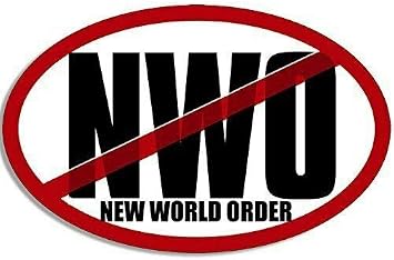 MAGNET 3x5 inch oval Anti NWO New World Order Sticker no Illuminati Magnetic vinyl bumper sticker sticks to any metal fridge, car, signs