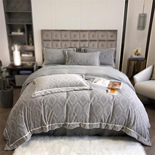 Housse de couette velours gaufré Queen Size parure de lit chic