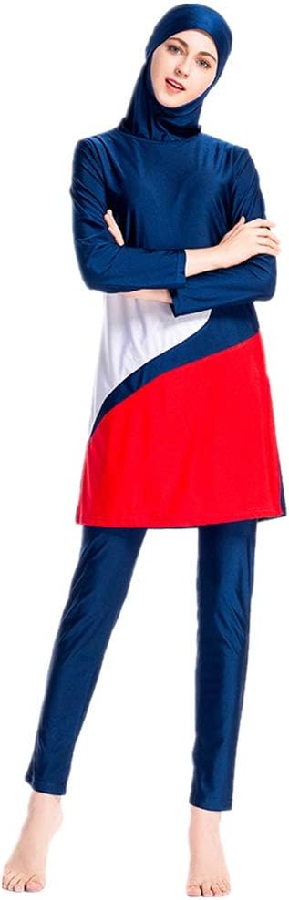 ShuoBeiter Women Muslim Swimwear Islamic Long Sleeve Burkini Colorful Full Cover Hijab Modest Swimsuit