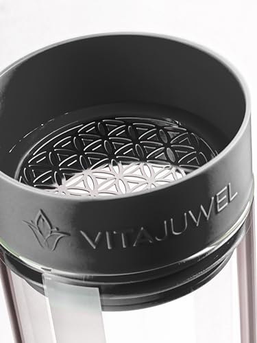 Vitajuwel Sana Courage lava black Karaffe aus Glas mit Edelsteinen
