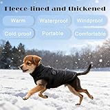 Hundemantel Winter mit Geschirr Einstellbar, ZoneYan Wasserdicht & Warm Hundemantel für Kleine Hunde, Reflektierende Winterjacke, Winddicht Weste für Hund (Schwarz, XS)