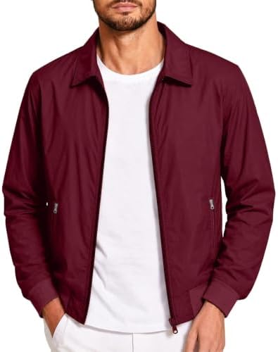 Beessbest Mens Lightweight Jackets Casual Stylish Full Zip Up Bomber Jacket - 5