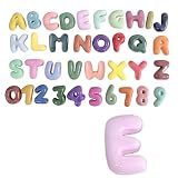 4 Inch Gypsum Letter or Number for Wall Decor, Single Alphabet or Digit for Home Decor Party Decoration Name Signs, Birthday Gifts for Boys Girls (Letter E)