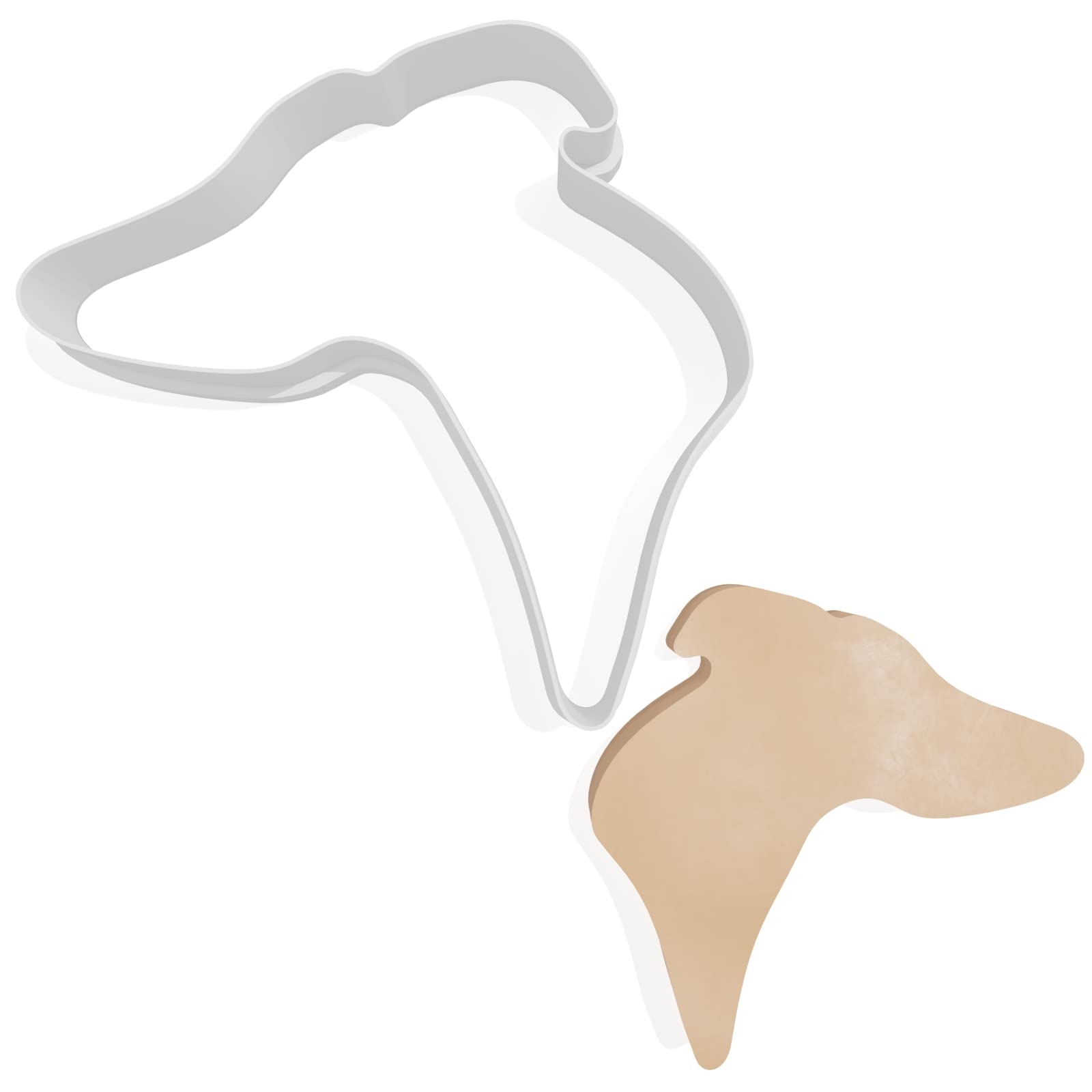 Greyhound Head Side On Cookie Cutter - 3 Sizes, White, 7cm