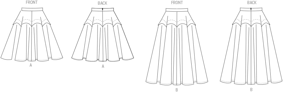 Vogue V2116U5 Misses' Fitted Peplum Skirt Sewing Pattern Packet, Design Code V2116, Sizes 16-18-20-22-24