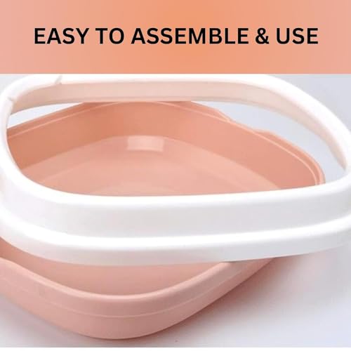 Image of Cature Cat Litter Tray Box with Free Scooper for Cat, Kitten & Bunnies (Pink)