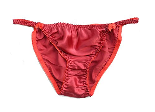 Qianya Womens Bikini String Panties 100% Pure Silk 6 Pairs In One Economic Pack (As1, Alpha, M, Regular, Regular) #TOP1