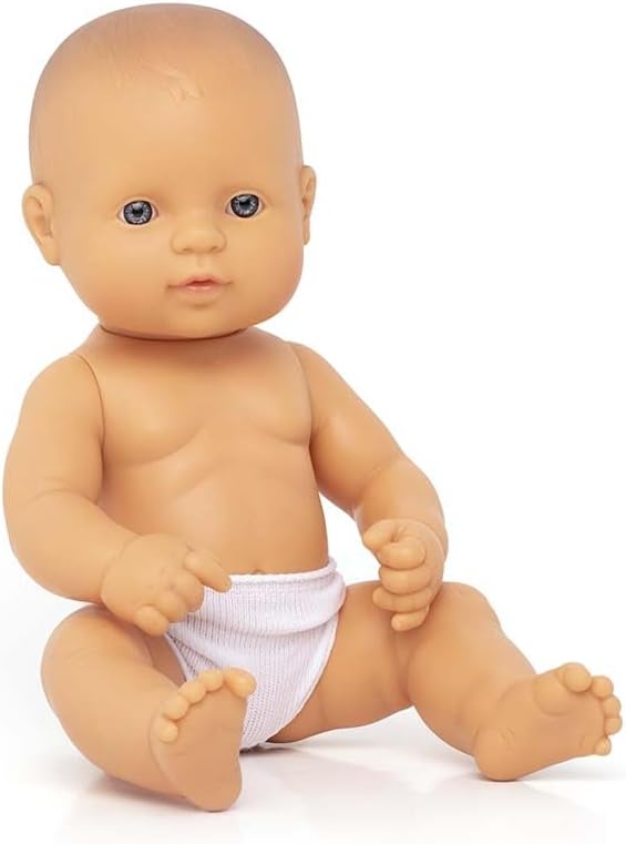 Miniland Realistic Baby Doll with Anatomically Correct Features, Reborn Baby Dolls, Cute Scented Hard Body with Vanilla Perfume, Comes in Polybag, 12 5/8 inches Tall | Caucasian Girl