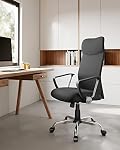 SONGMICS chaise de bureau, chaise de bureau ergonomique pivotante, siège rembourré, réglable en hauteur et inclinable, supporte jusqu'à 120 kg, encre noire UOBN034B01