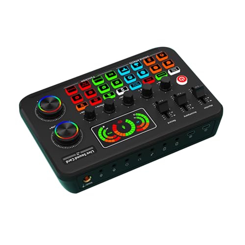 TTTLLNN F999 Live Sound Card External Sound Card with Live Broadcast Studio Singing Record Voice Changing