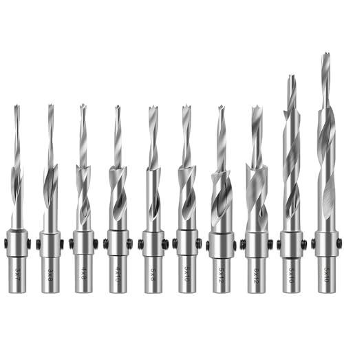 Countersink bits for Wood, Woodworking Step Countersink Drill Bit with Adjustable Depth Stop Chamfering Counterbore Drilling with Double Hole Opener Bit, 1Pcs(6x12x100mm)