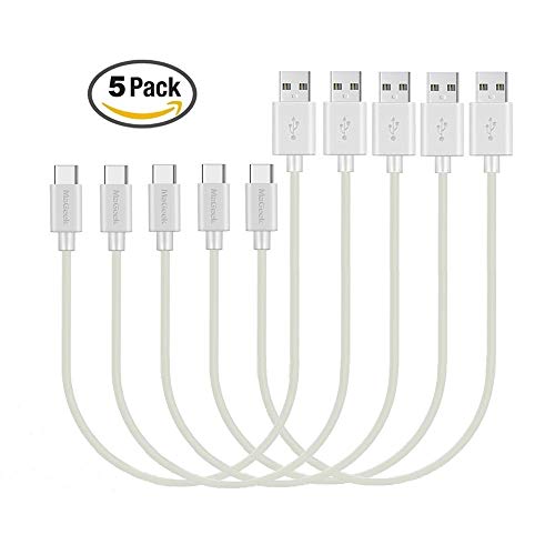 MaGeek® [Paquete de 5 0,3 Metros Corto Cables USB Tipo C (USB C) a USB 2.0 para Samsung Galaxy S20/S10/S9/S8, Nexus 6P, LG G6, Nuevo MacBook, Google Pixel XL, OnePlus2 y más (Blanco)