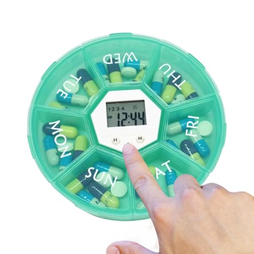 Pilulier 7 compartiments horodatés porte-médicaments semainier mémo voyage
