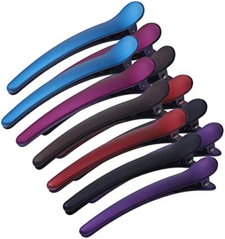 BMAMBAS Hair Clips for Styling Salon Sectioning Non-Slip Colorful Plastic Duckbill Alligator Hair Barrettes Pins for Thick and Thin Hair (12PCS COLORED)