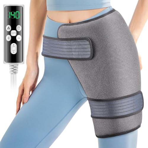 Hip Heating Pad for Hip Pain Relief, Heated Hip Brace for Sciatica Pain Relief, Back/Thigh/Leg/Buttock Electric Heating Therapy Pad for Men Women, 3 Heat and 13 Timing Settings
