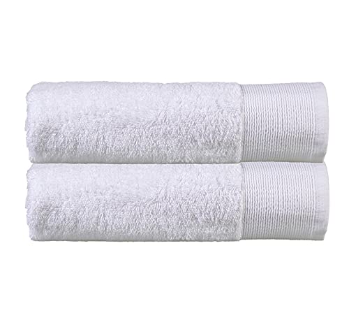Image of Olivia Rocco Bamboo Towel Bale Set Towels Super Soft Highly Absorbent Hand Bath Towel Quick Dry Towels Bath Sheets For Bathroom Home Hotel, 2 Bath Towels White