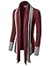 TheLees (NKCD94) Open Front Double Shawl Collar Cardigan Sweaters WINE US S(Tag size S)