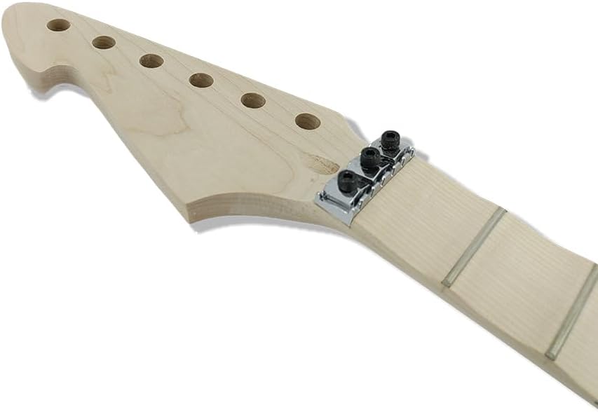 Full scalloped Guitar Neck 24 Fret 24.75inch Maple Fretboard Reverse Electric Guitar neck Locking Nut Dot Inlaid Bolt on Heel Unfinished Replacement