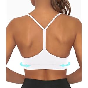 Y Back Sports Bra for Women Low Impact Racerback Workout Bras Sexy Spaghetti Thin Straps Yoga Bras with Removable Pads
